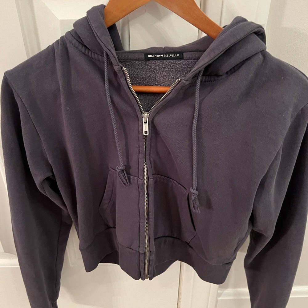 Brandy Melville cropped jacket slate blue